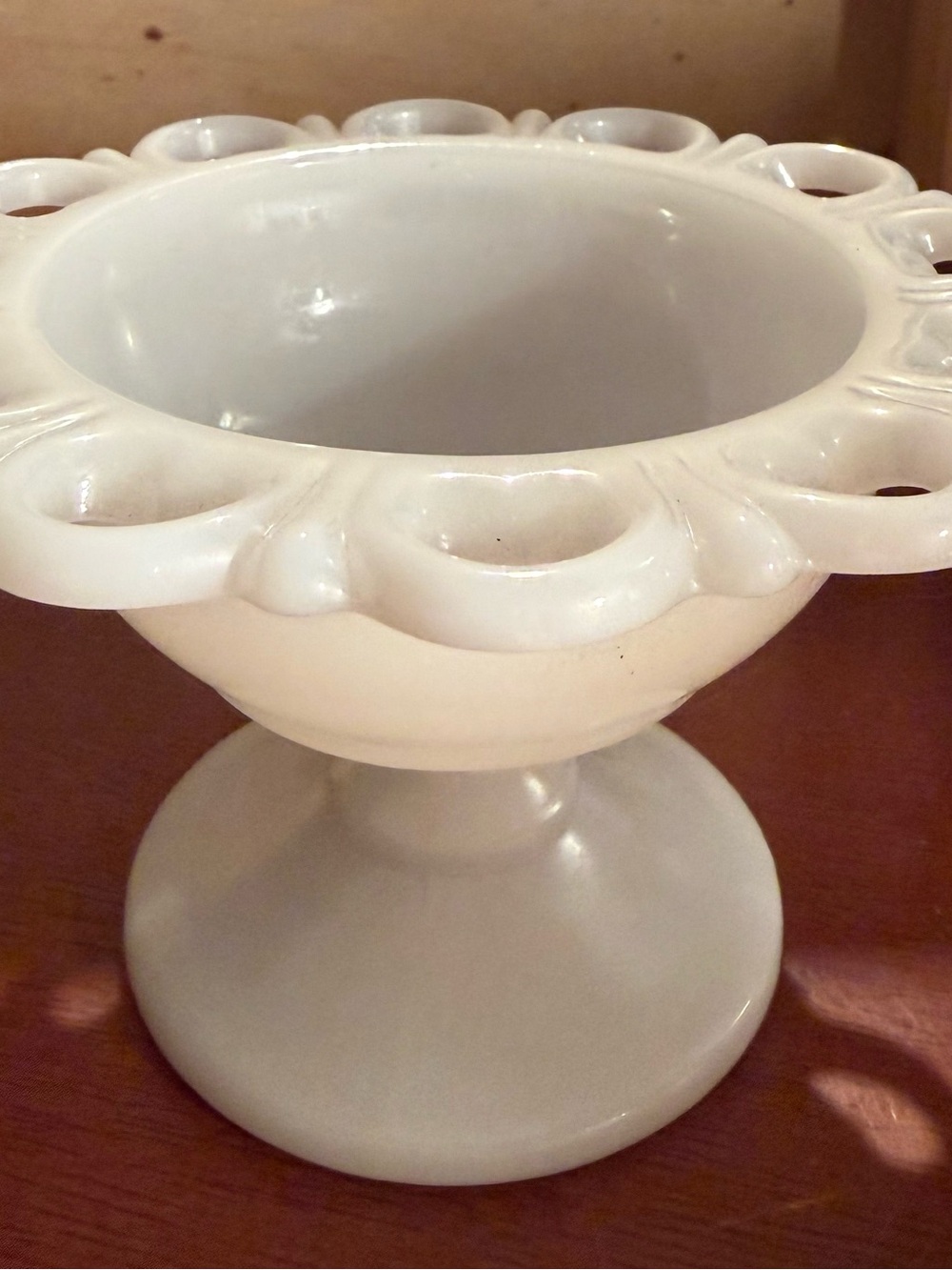 Anchor Hocking White Milk Glass Pedestal Vase